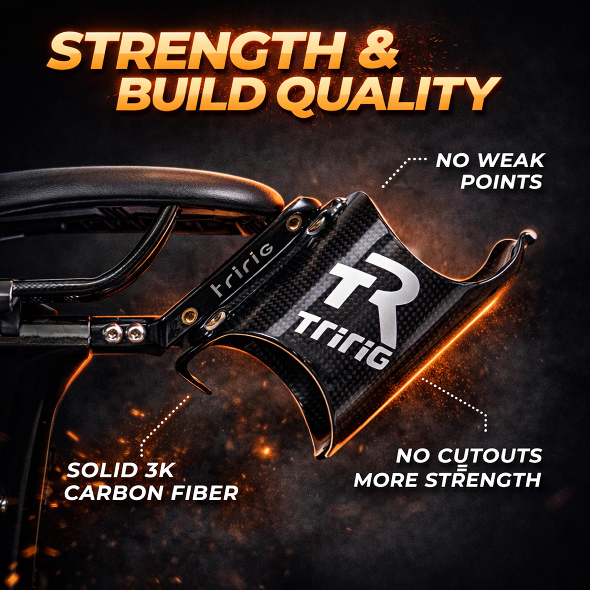 TRIRIG Kappa Carbon Saddle Rear Mounted Bike Water Bottle Cage for